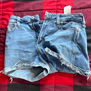 Hollister Blue Jean Shorts with Distressed Details
